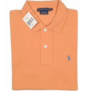 NEW Vintage Polo Ralph Lauren Polo Shirt!  Weathered Orange  Light Blue Player